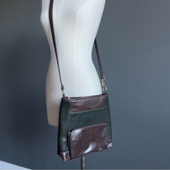 Tignanello Handbags - Tignanello Leather Crossbody Bag Green Brown Vintage Soft Leather